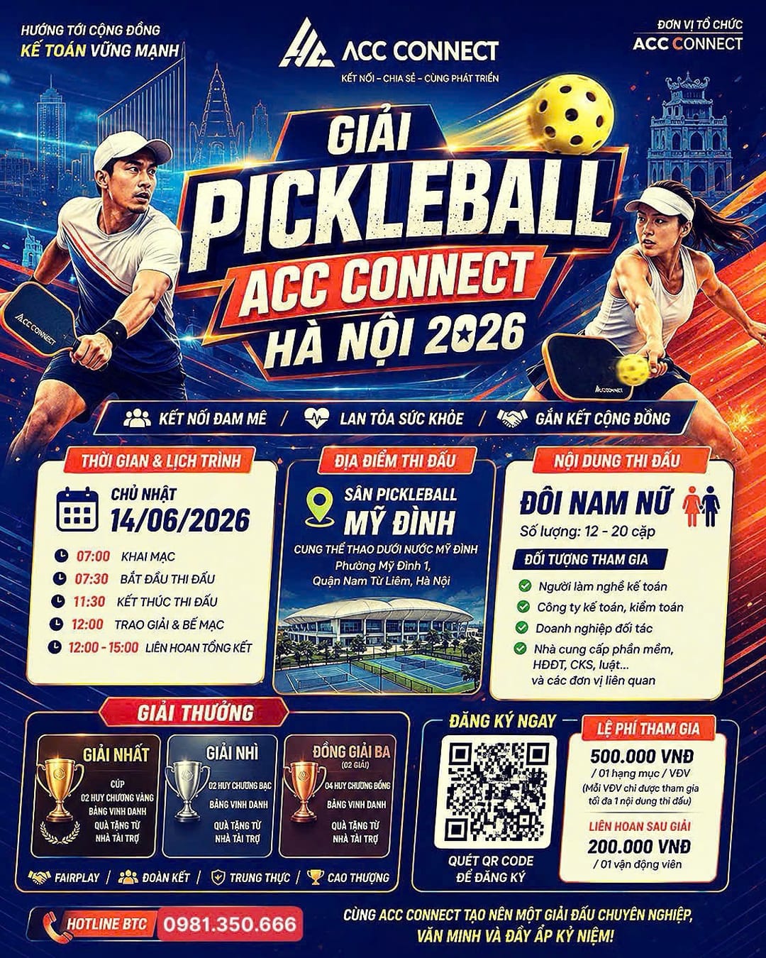 Poster giải Pickleball Acc Connect Hà Nội 2026